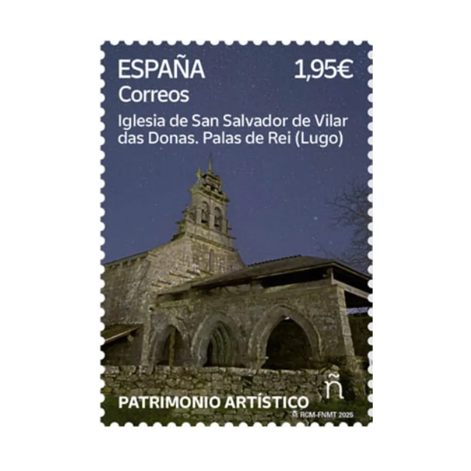 Sellos Patrimonio artístico 2025 | Iglesia de San Salvador Vilar das Donas y Puerta del Revellín