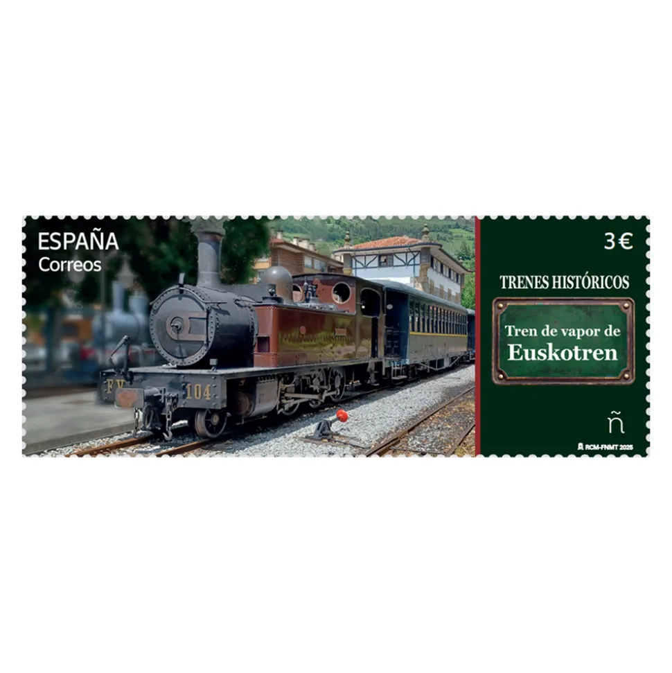 Sello Tren de vapor de Euskotren | Serie Trenes Históricos