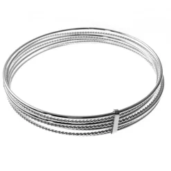 Semanario Pulseras 65Mm De Diámetro Aro Liso Y Reliado Unidas De Plata De Ley (Talla M)