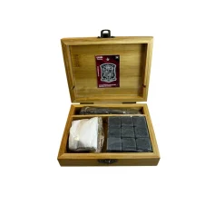 Set cubitos reutilizables en caja de bambú | Colección cubitos “Escudo Centenario Selección Española Fútbol”