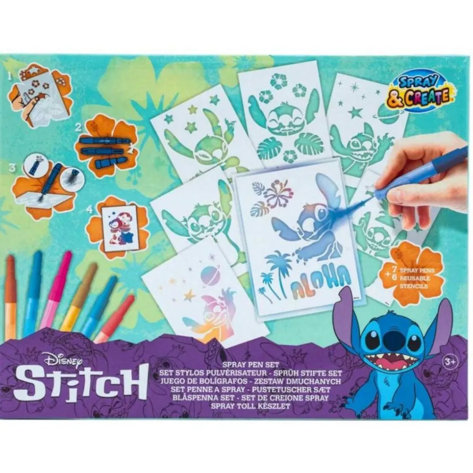 Set Dibujo Con Aerografos y Plantillas Stitch Más de 3 Años