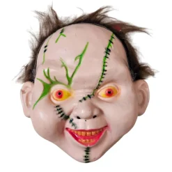 Set 3 Máscaras Chucky con pelo Muñeco Diabólico PVC - Azul, Marrón y Verde