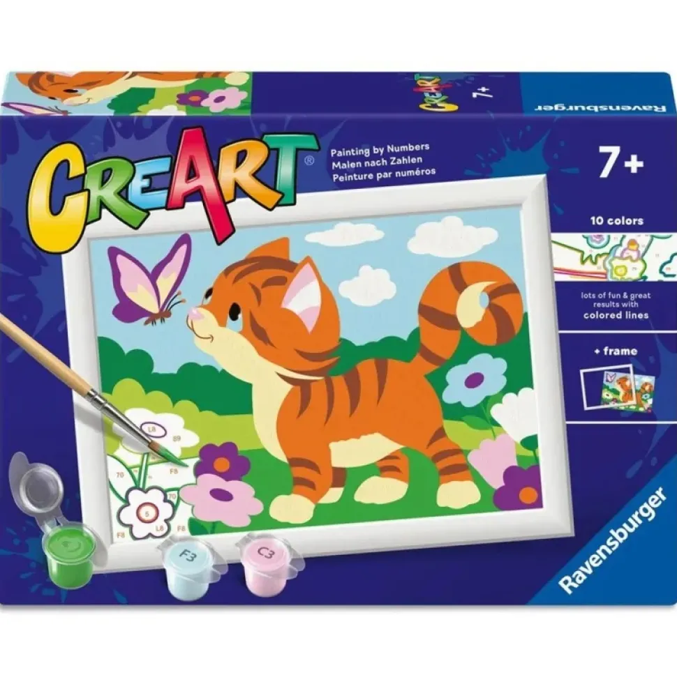 Set Pintar por números de Gatito Curioso CreArt - Ravenburger E