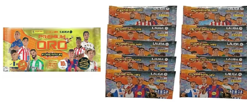 Online PANINI Sobre Premium Oro + 10 sobres normales Adrenalyn XL LaLiga EA Sports 2025 2026 Colección