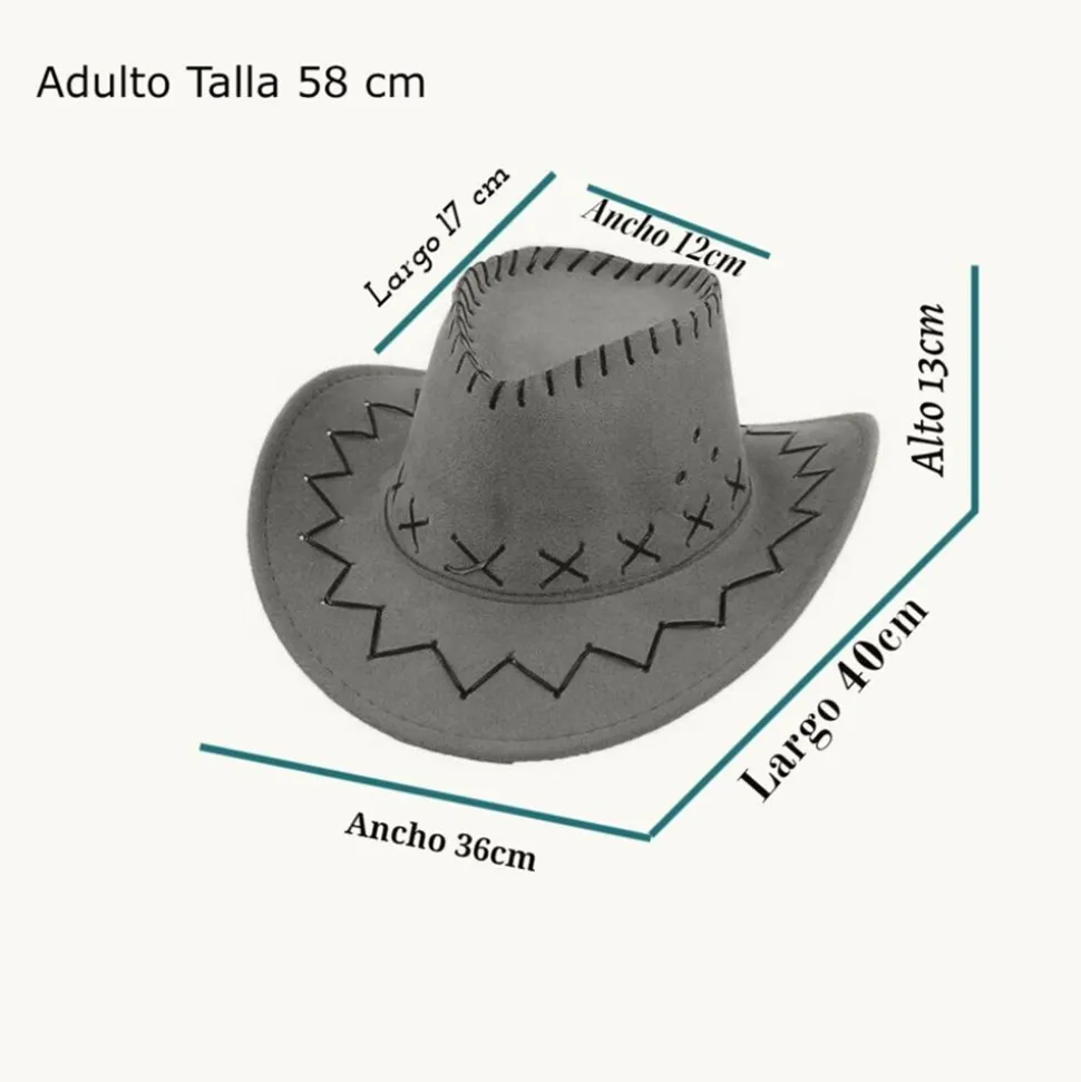 Sombrero Azul con Bandana Disfraz Vaquero Oeste