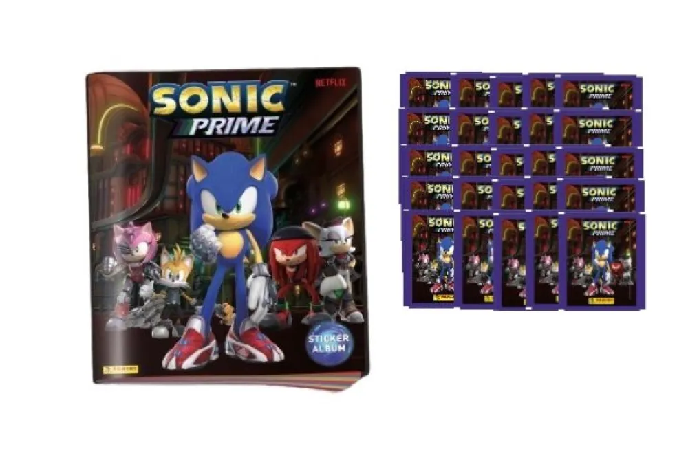 PANINI Sonic Prime Álbum + 25 sobres Sticker Collection 2024