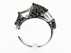 Best Sortija De Plata Rodiada Con Circonitas Negras