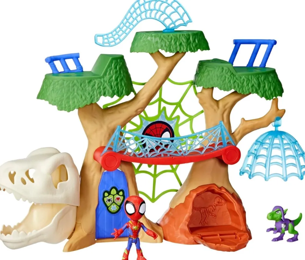 Discount Spidey and This Amazing Friends Spidey Dino webs árbol arácnido de Hasbro