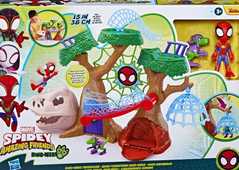 Discount Spidey and This Amazing Friends Spidey Dino webs árbol arácnido de Hasbro