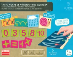 Tacto fichas de números y pre-escritura.