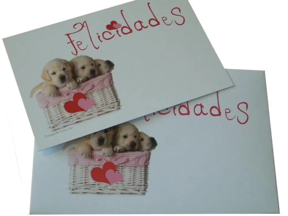 Outlet Tarjeta Especial Felicitación Perros Con Sobre