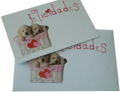 Outlet Tarjeta Especial Felicitación Perros Con Sobre