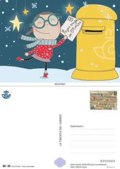 Tarjeta postal prefranqueada Navidad