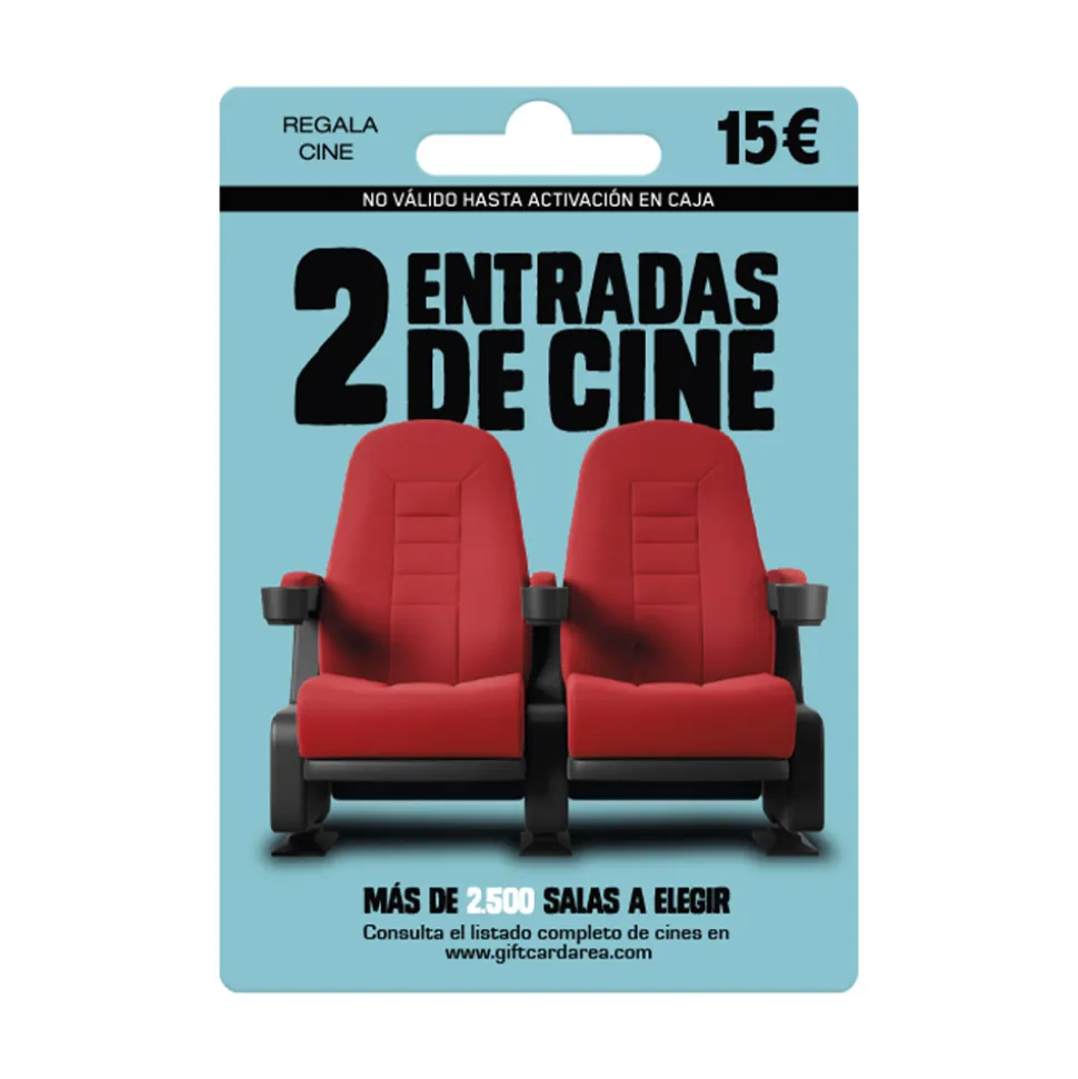 Tarjeta regalo para 2 entradas de cine