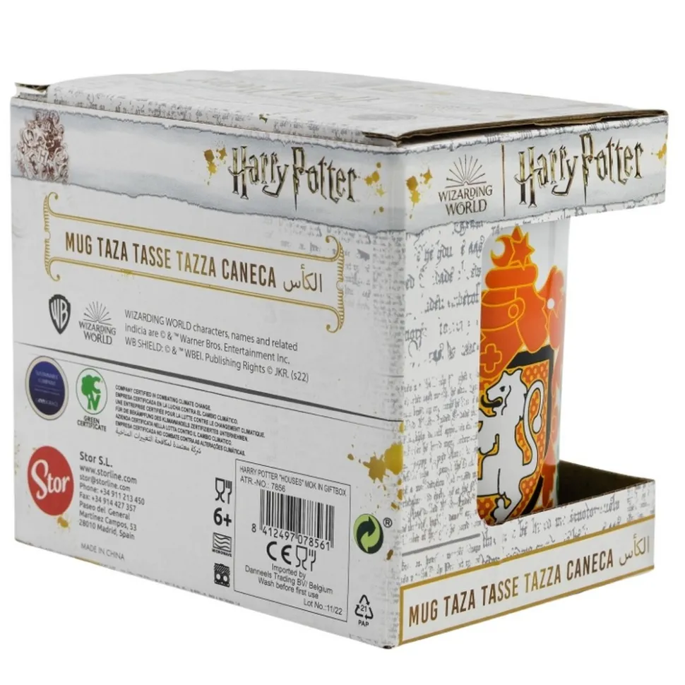 Taza Mug Cerámica Harry Potter Logos Casas Chibi 325ml