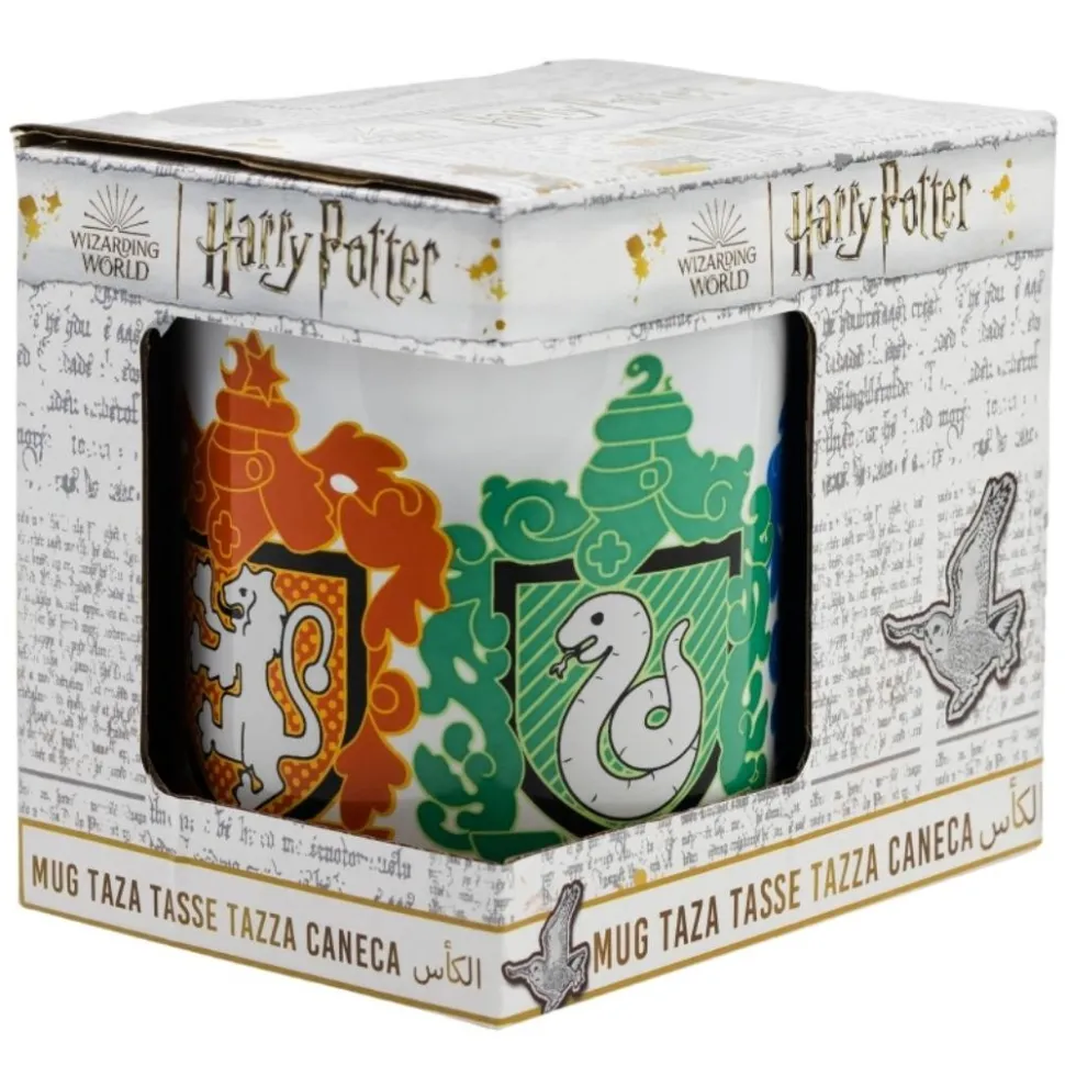 Taza Mug Cerámica Harry Potter Logos Casas Chibi 325ml