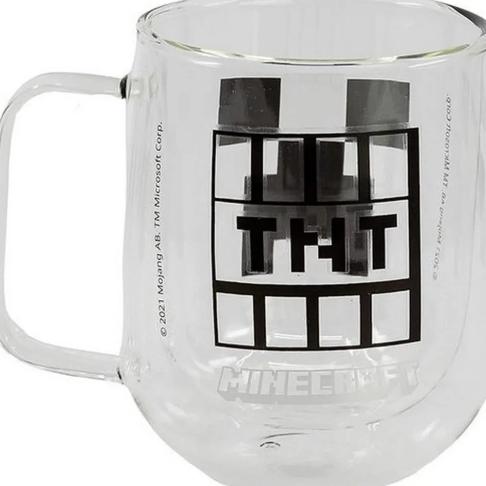Online Stor Taza Mug Cristal de Doble Capa Minecraft 290ml