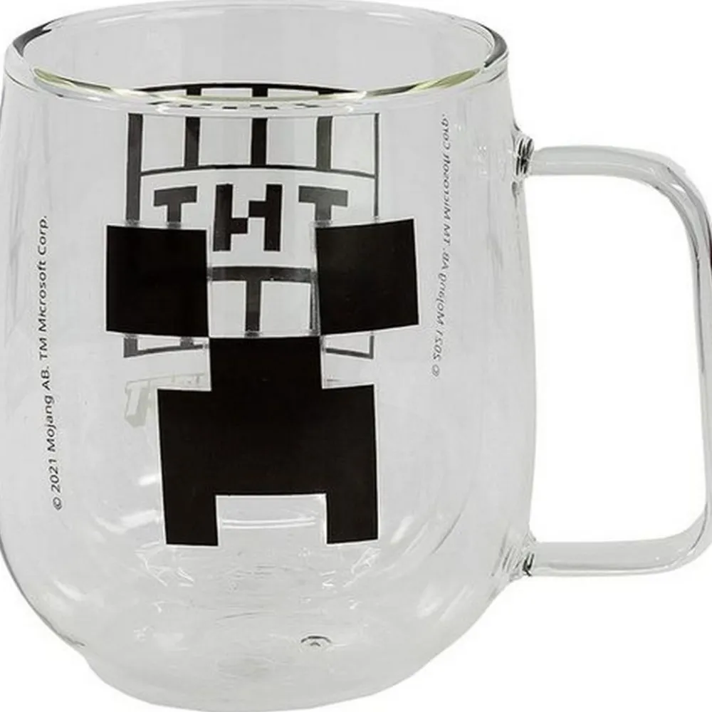 Online Stor Taza Mug Cristal de Doble Capa Minecraft 290ml