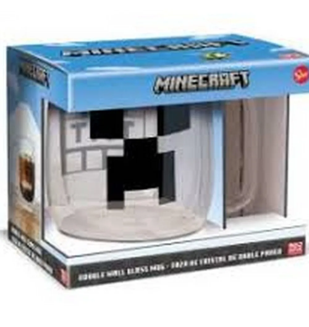 Online Stor Taza Mug Cristal de Doble Capa Minecraft 290ml