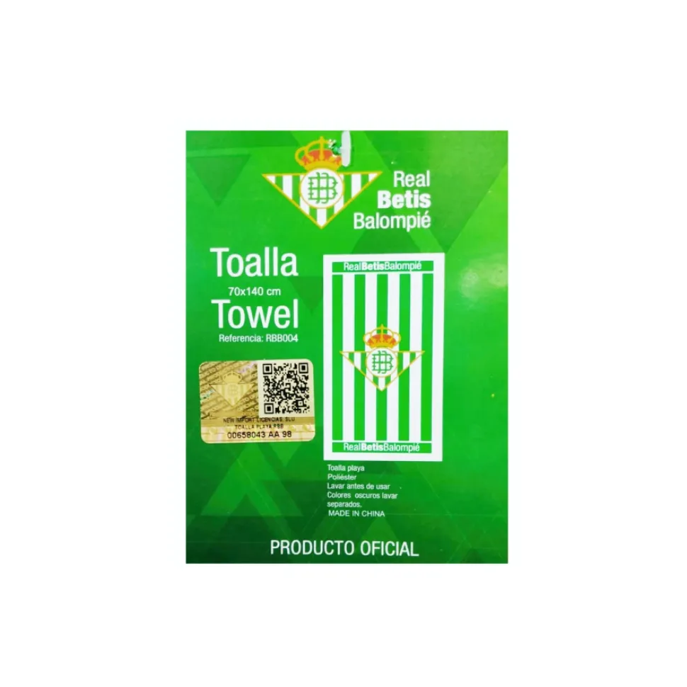 Toalla microfibra de baño Real Betis Balompié 70 x 140 cm