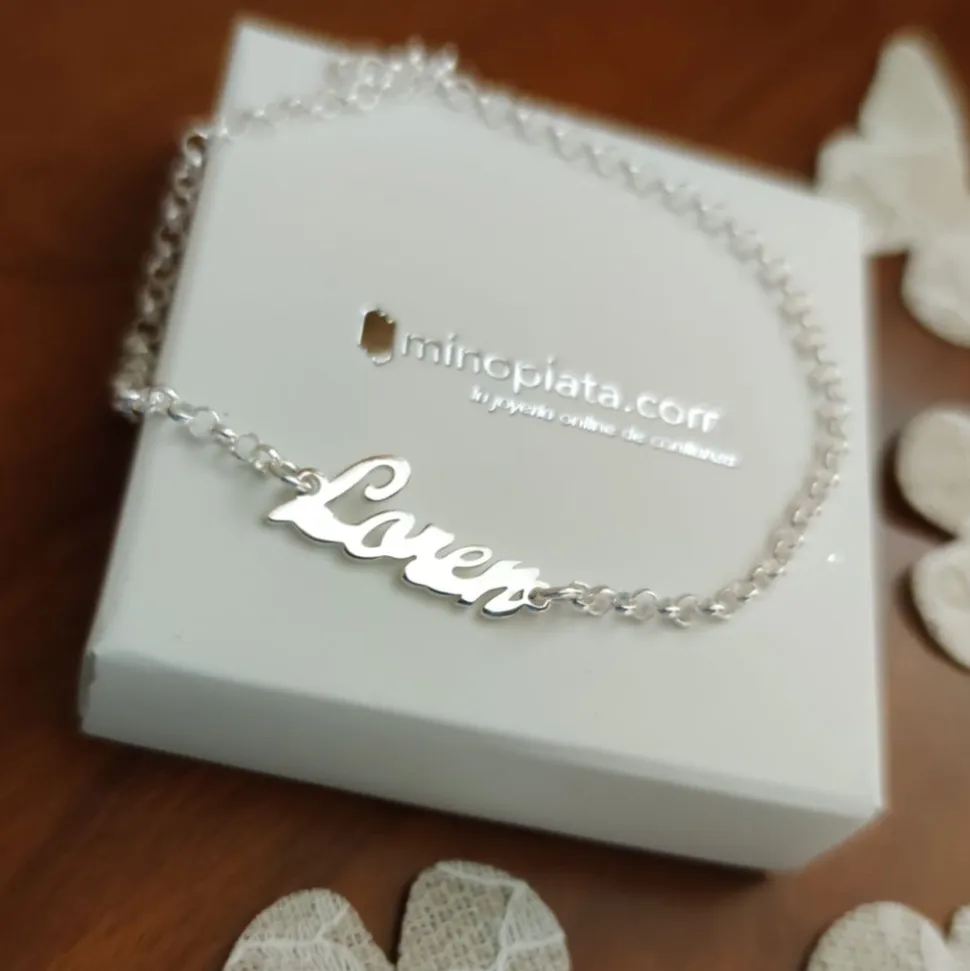 Tobillera De Plata Personalizada Con Nombre