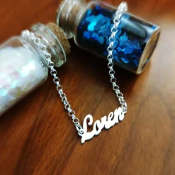 Hot Tobillera Personalizada Con Nombre De Plata Tamaño Xxl