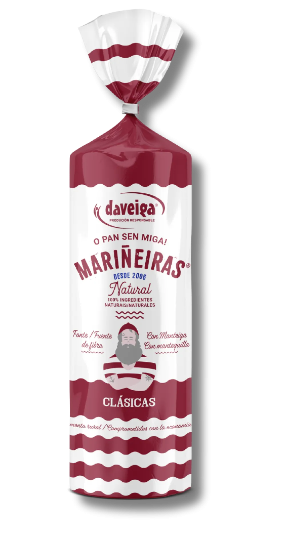 Online Daveiga, Mariñeiras Tostas de pan naturales Clásicas con mantequilla - Pack 10 x 200g