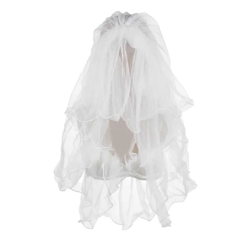 Velo de Novia Blanco con Plumas