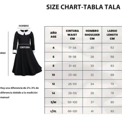 Vestido Clásico Miércoles Addams Merlina Gótico - Disfraz Adulto
