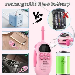 Klack Walkie Talkie Inalámbrico ® para niños y niñas, Recargable, Alcance hasta 3Km